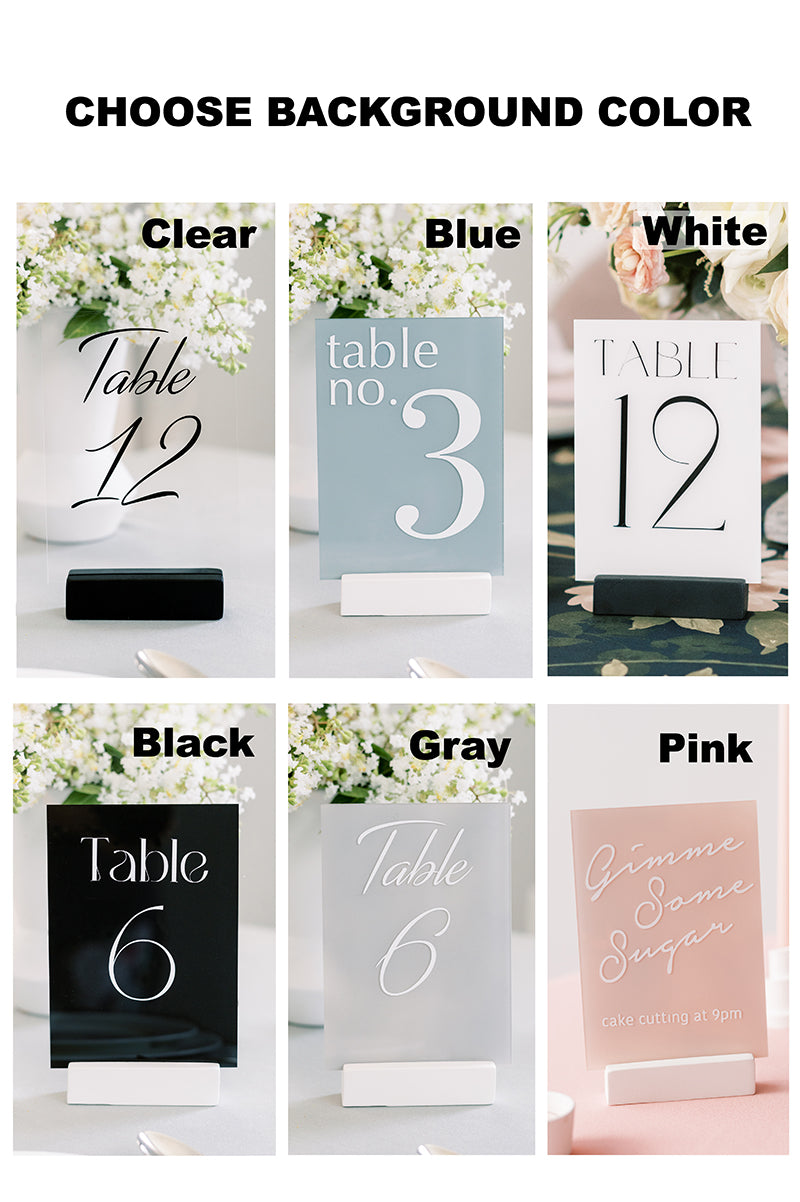 5x7 Acrylic Table Number Sign