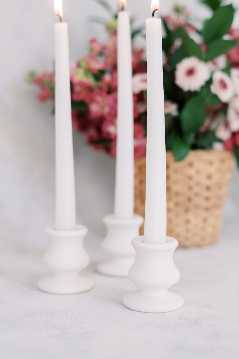 Hourglass Concrete Taper Candle Holder