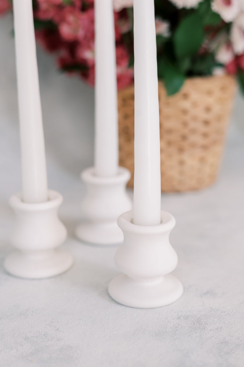 Hourglass Concrete Taper Candle Holder