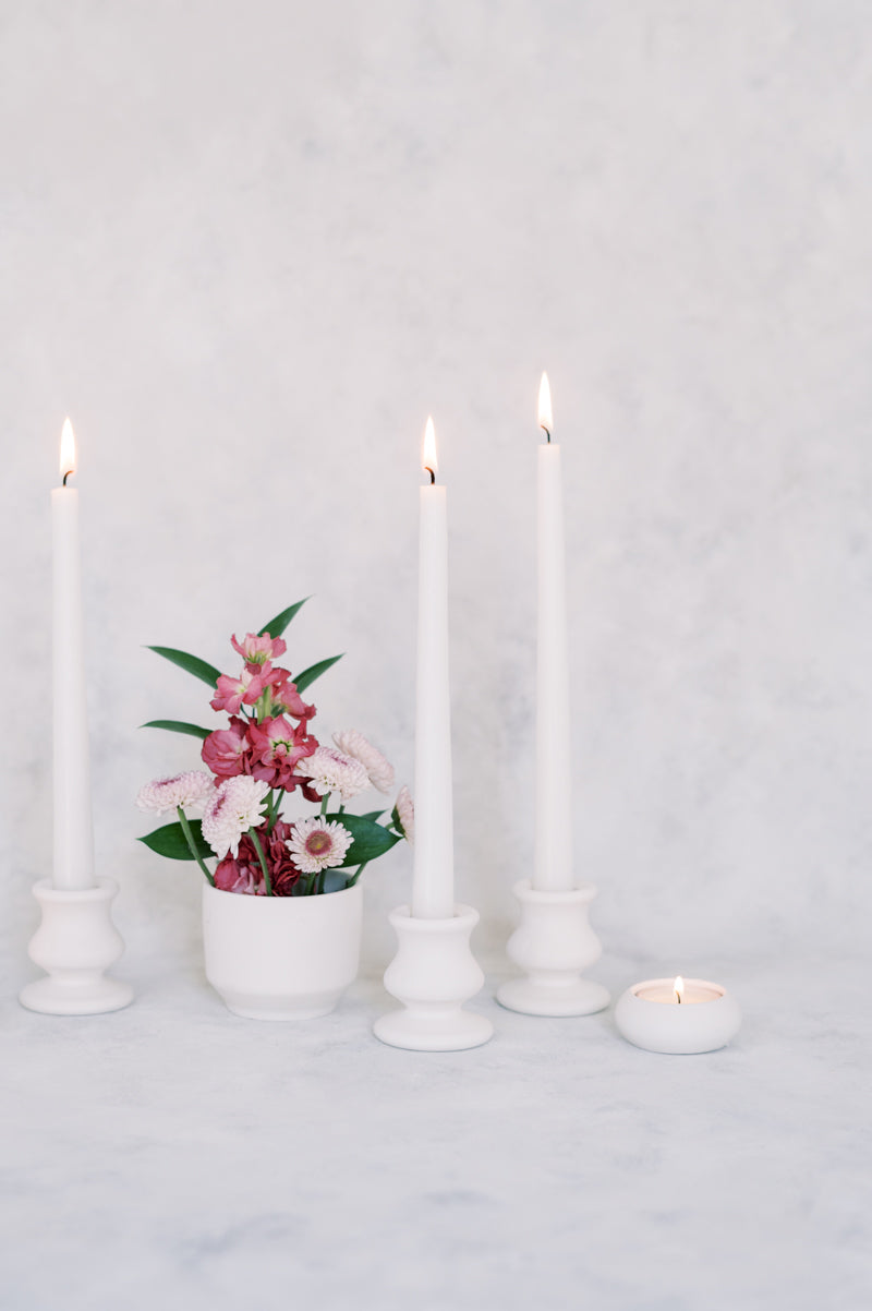 Hourglass Concrete Taper Candle Holder