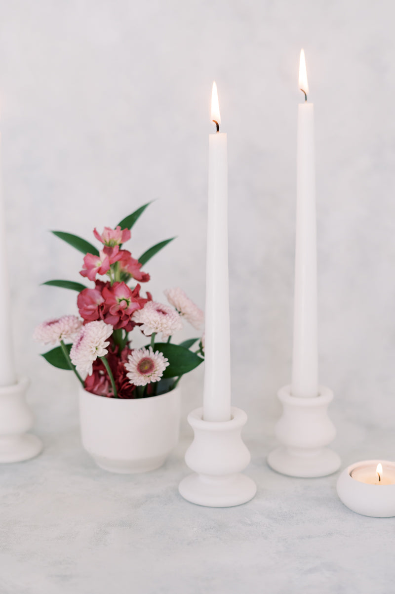 Hourglass Concrete Taper Candle Holder