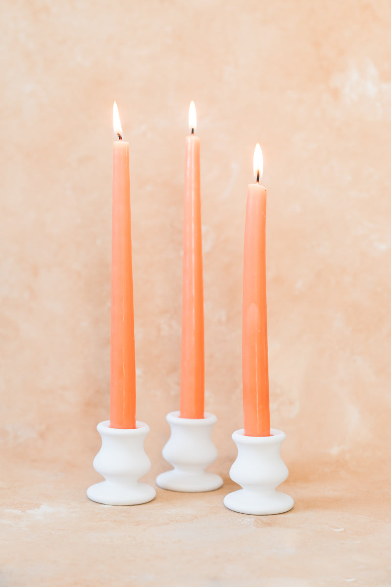 Hourglass Concrete Taper Candle Holder